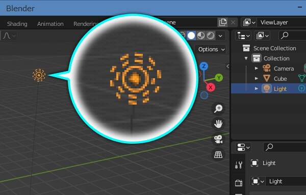 1. ポイントライトを選択する 1. ポイントライトを選択する