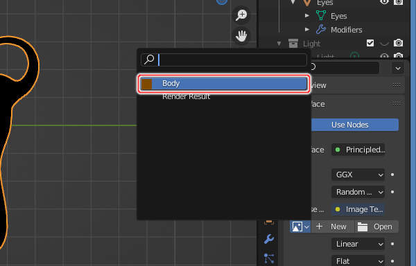 9. 一覧から "Body" を選択する 9. 一覧から "Body" を選択する