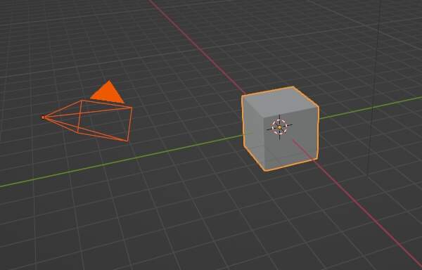 2. 立方体のメッシュを追加選択する 2. 立方体のメッシュを追加選択する