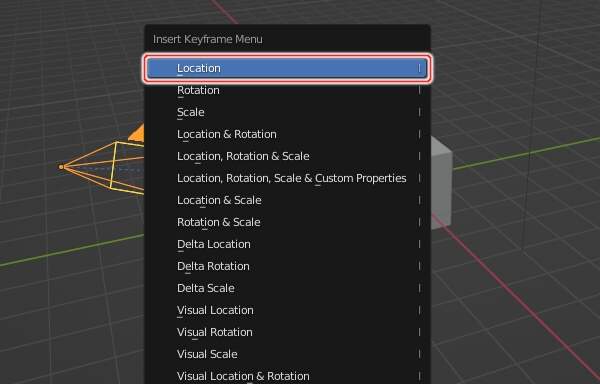 3. 1フレーム目のカメラの位置のキーフレームを登録 3. 1フレーム目のカメラの位置のキーフレームを登録