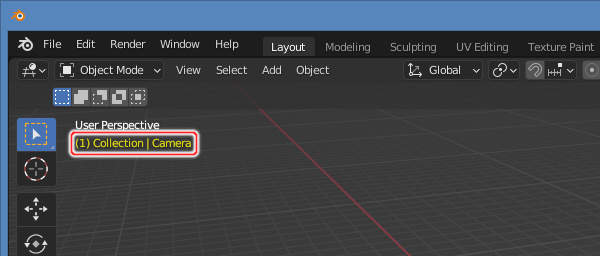 4. オブジェクト名称が黄色で表示される 4. オブジェクト名称が黄色で表示される
