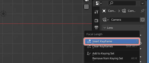 15. 50フレーム目のカメラの画角のキーフレームを登録 15. 50フレーム目のカメラの画角のキーフレームを登録
