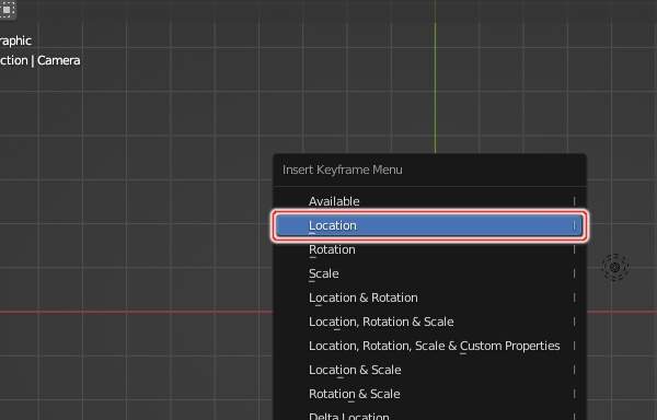 18. 100フレーム目のカメラの位置のキーフレームを登録 18. 100フレーム目のカメラの位置のキーフレームを登録