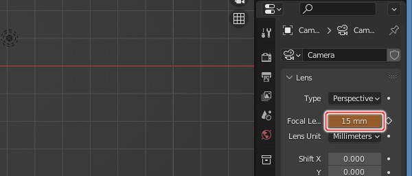19. Focal Lengthを 15mm にする 19. Focal Lengthを 15mm にする