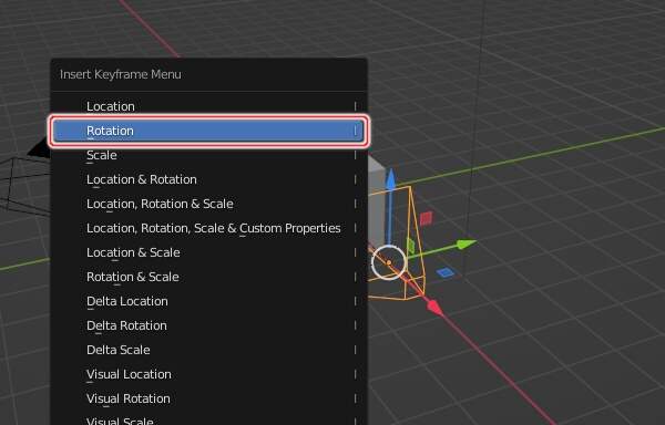 5. 1フレーム目のラティスの回転量のキーフレームを登録 5. 1フレーム目のラティスの回転量のキーフレームを登録