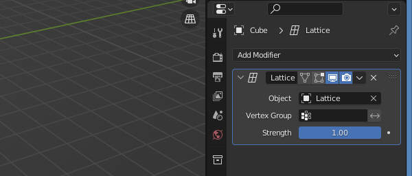 ラティス変形のモディファイア ラティス変形のモディファイア