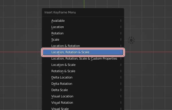 11. 100フレーム目の立方体のメッシュの位置・回転量・拡大縮小率のキーフレームを登録 11. 100フレーム目の立方体のメッシュの位置・回転量・拡大縮小率のキーフレームを登録