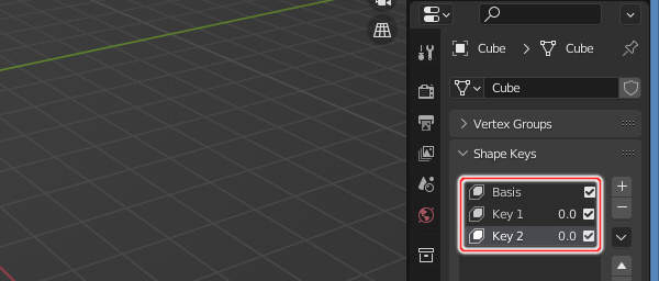 6. シェイプキーを3つ作成する 6. シェイプキーを3つ作成する