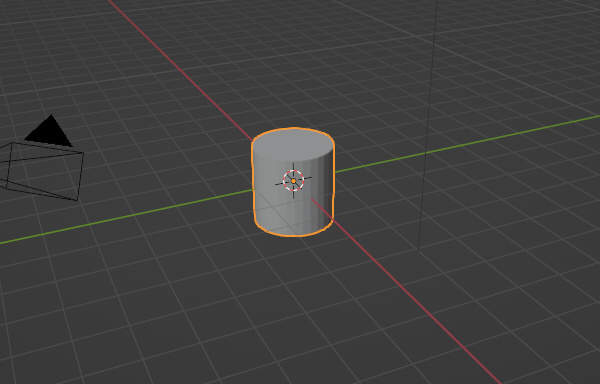 4. 円柱のメッシュが追加される 4. 円柱のメッシュが追加される