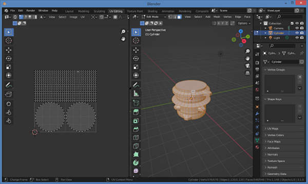 11. ワークスペースがUV Editingに切り替わる 11. ワークスペースがUV Editingに切り替わる