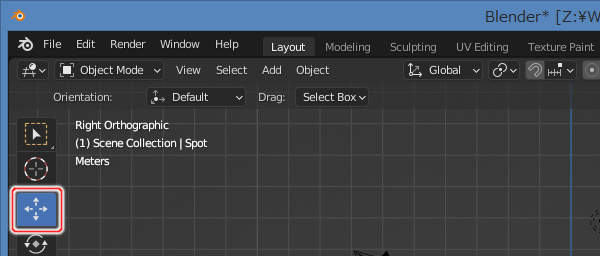 6. ツールバーの移動ツールを選択 6. ツールバーの移動ツールを選択